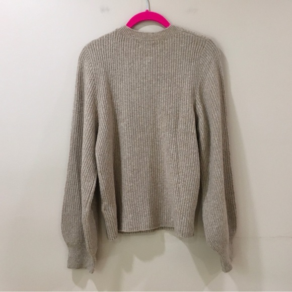 J.Crew Extra Soft Tan Sweater pullover long sleeve ribbed knit size m new - Picture 3 of 5